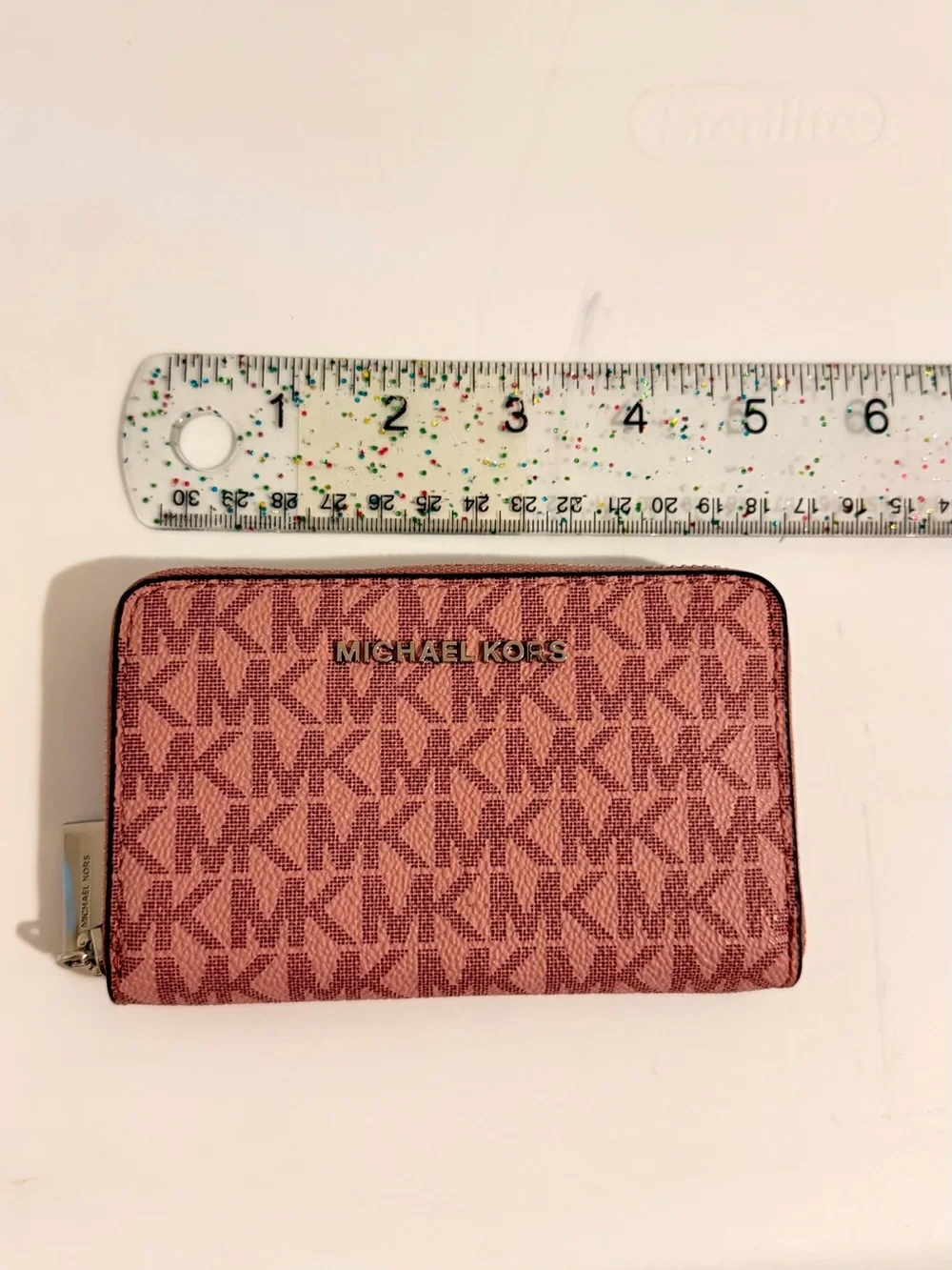 Michael Kors Rose Pink Signature Zip Wallet
